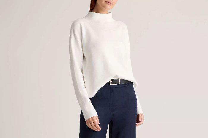 Eco-Knit Milano Stitch Mock Neck Pullover