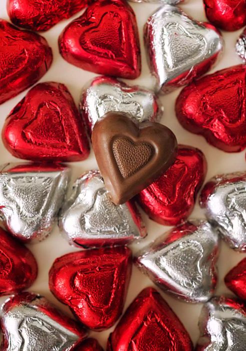 Heart-shaped chocolates for Valentine's Day