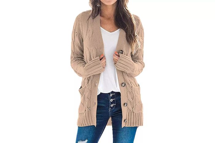 October Amazon Prime Day PRETTYGARDEN Women's Open Front Cardigan Sweaters with Fashionable Button-Down Cable Knit Chunky Outwear Coats