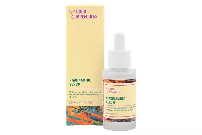 Good Molecules Niacinamide Serum is a skincare product that helps brighten and improve skin texture.