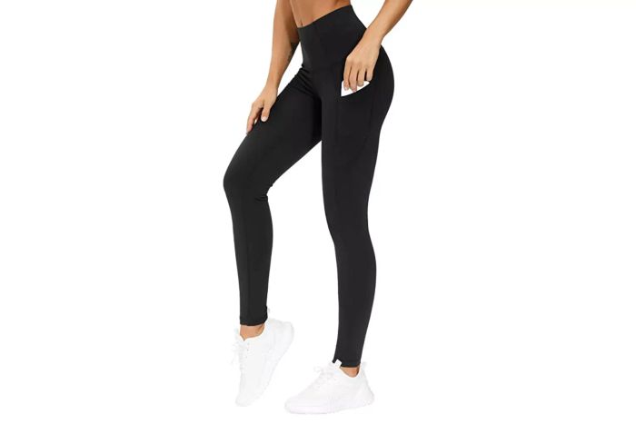 Amazon PD The Gym People Thick High-Waist Yoga Pants in Black