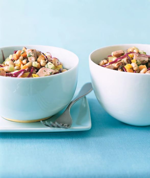 A flavorful combination of ham and black-eyed peas creates a delicious salad, perfect for a nutritious meal.