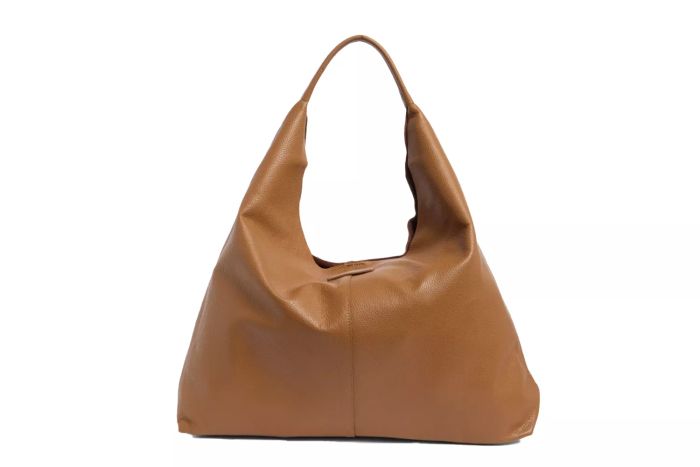 Violet Leather Hobo Bag