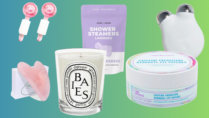 Consider self-care gifts like scented candles and soothing shower steamers.