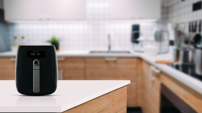 air fryer placed on the countertop