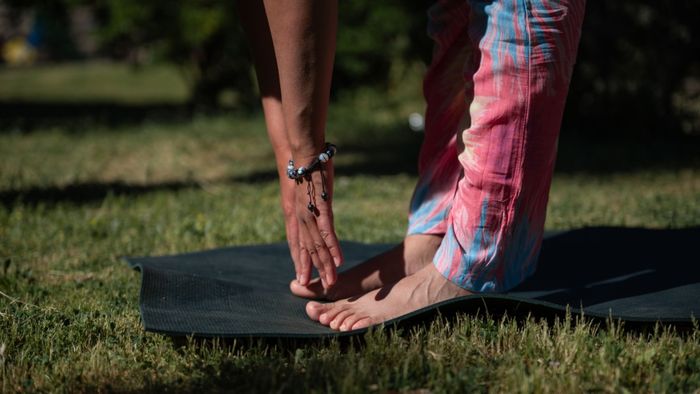 reaching for toes