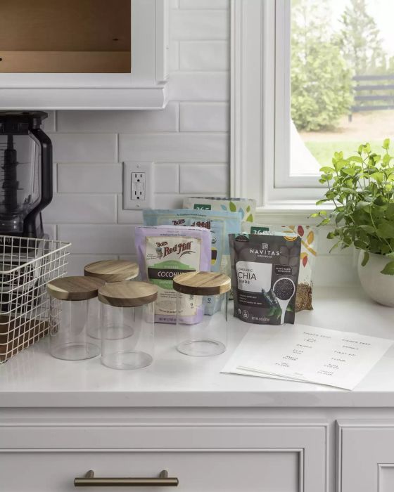 Items displayed on the countertop