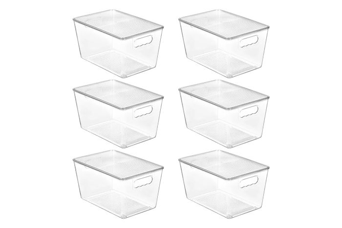 Vtopmart 6-Pack Clear Stackable Storage Bins with Lids