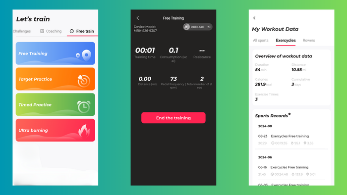 Explore the various features available on the Merach app.