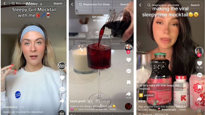 Images of creators preparing the Sleepy Girl Mocktail