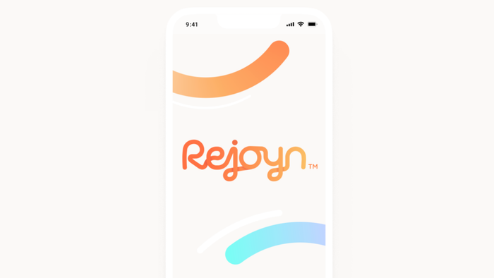 The Rejoyn logo displayed on a smartphone