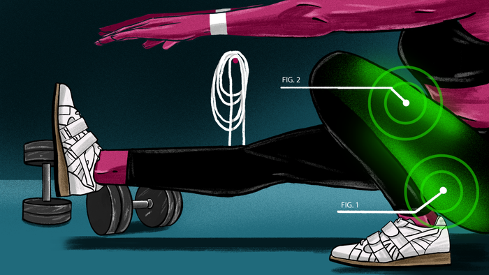 Illustration of a person performing a pistol squat