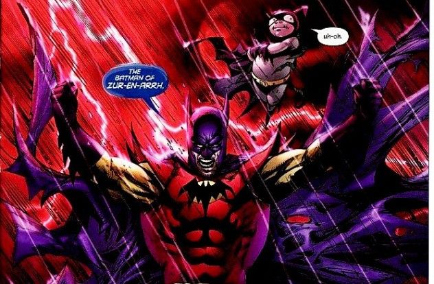 The Batman of Zur-en-Arrh is a truly peculiar version of the Dark Knight, emerging from one of the most surreal moments in the already unusual Batman universe. The R.I.P. storyline revealed that Batman had a backup mental persona, designed in case the original became compromised. This backup, known as the Batman of Zur-en-Arrh, is vivid, erratic, and violently unpredictable.