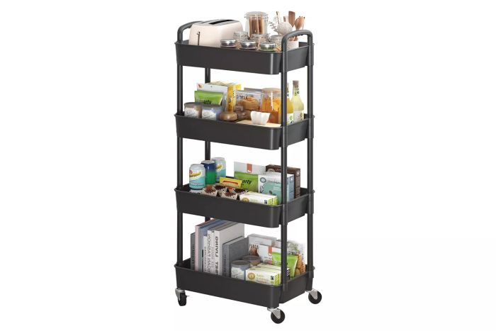 Sywhitta 4-Tier Plastic Rolling Utility Cart