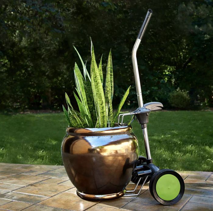 a tool designed for relocating large potted plants outdoors
