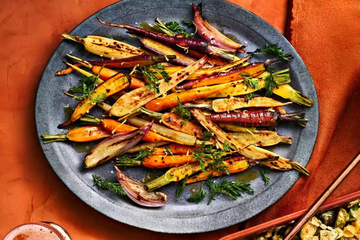 1123fea-roast-carrot-salad: A delightful recipe for roasted carrot salad, ideal for those who enjoy a savory and hearty dish.