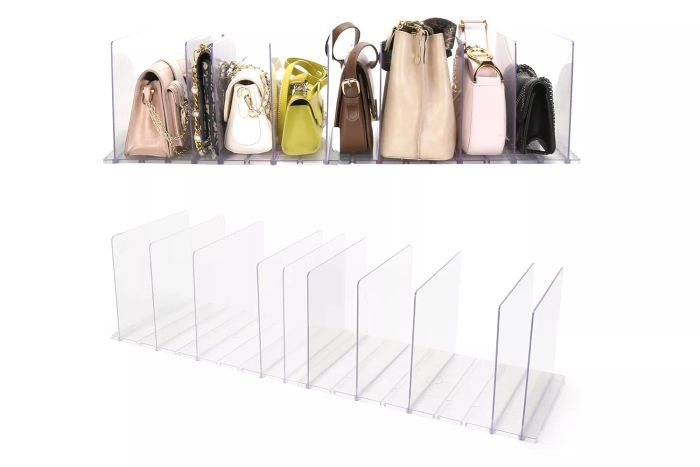 Acrylic Purse Organizer for Closet, Clear Clutch Bag