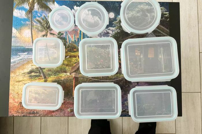 Glasslock 18-Piece Assorted Oven Safe Container Set on a table