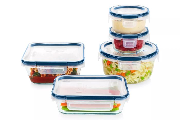 Amazon Pyrex Freshlock 10-Piece Airtight Glass Food Storage Container Set with Microban