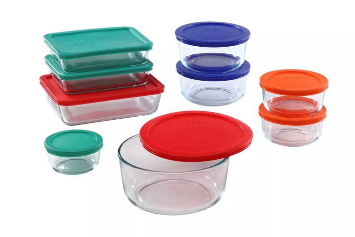 Pyrex Simply Store 18-Piece Glass Food Storage Container Set