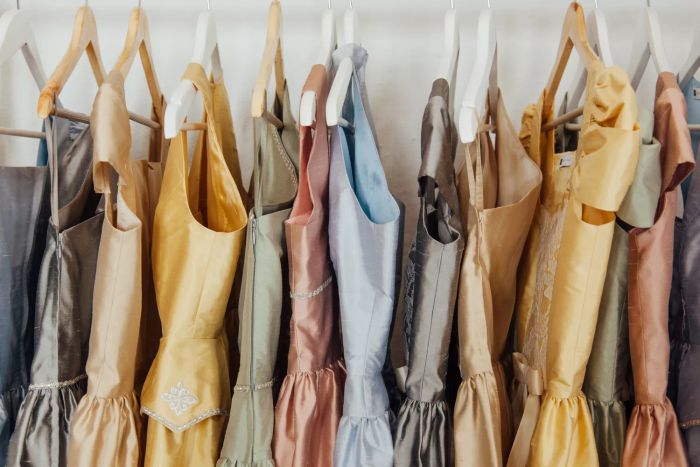 A collection of bridesmaid dresses