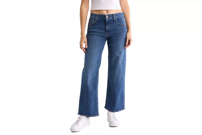Rosalie High Waist Raw Hem Wide Leg Jeans