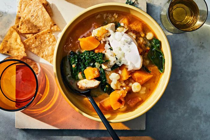 Squash-Chicken-Kale-Pozole