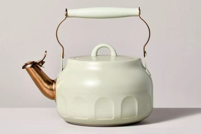 Hearth & Hand with Magnolia 2qt Stainless Steel Arch Cutout Teapot Serene Green