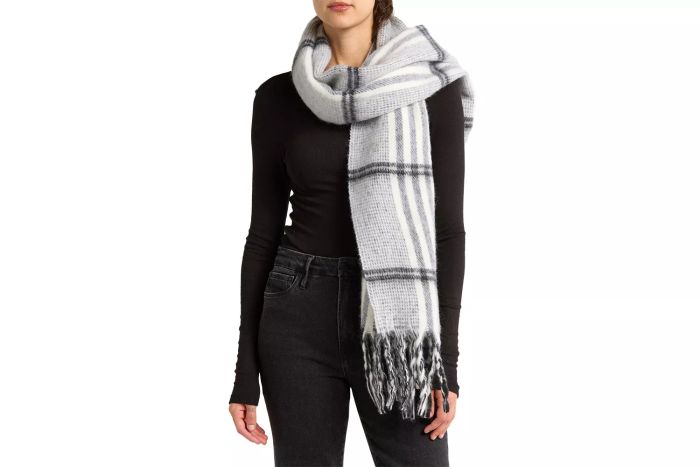 Nordstrom Rack AllSaints Oversize Brushed Check Scarf