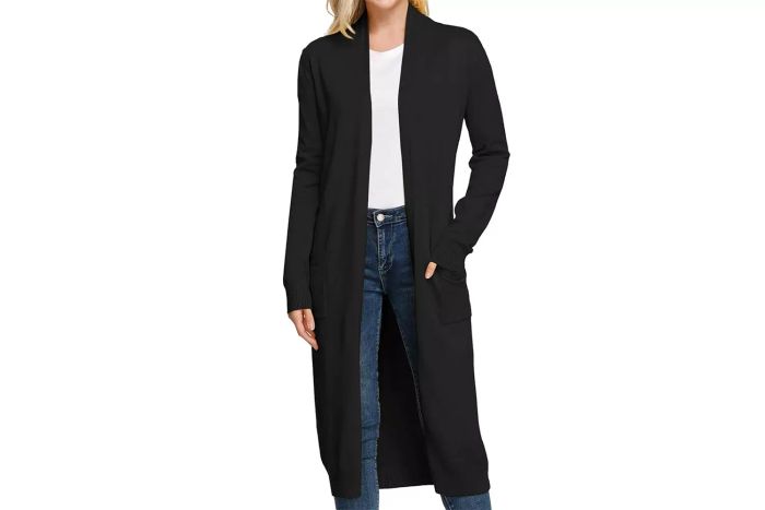 GRACE KARIN Essential Solid Open Front Maxi Long Knitted Cardigan