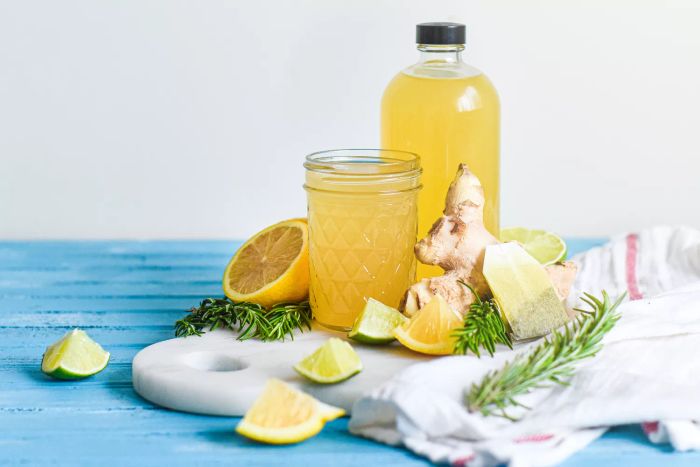 Kombucha Infused with Ginger, Lemon, and Spices