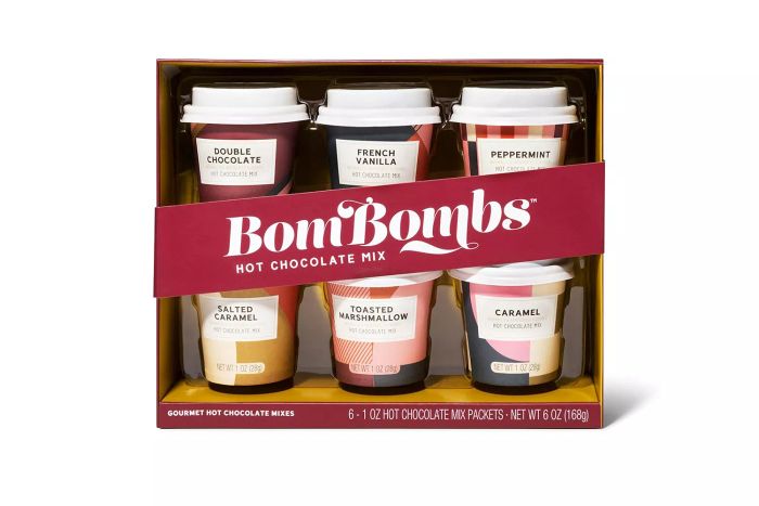 Bombombs Hot Chocolate Mix Gift Set, featuring Hot Chocolate Mix in Mini Cup Packaging, with Flavors Like