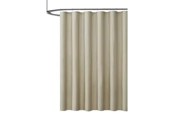Truly Calm Embossed Fabric Microfiber Shower Curtain Liner