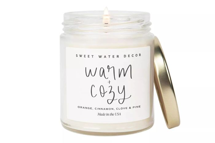 Sweet Water Decor Warm and Cozy Candle - Pine Cinnamon Scent