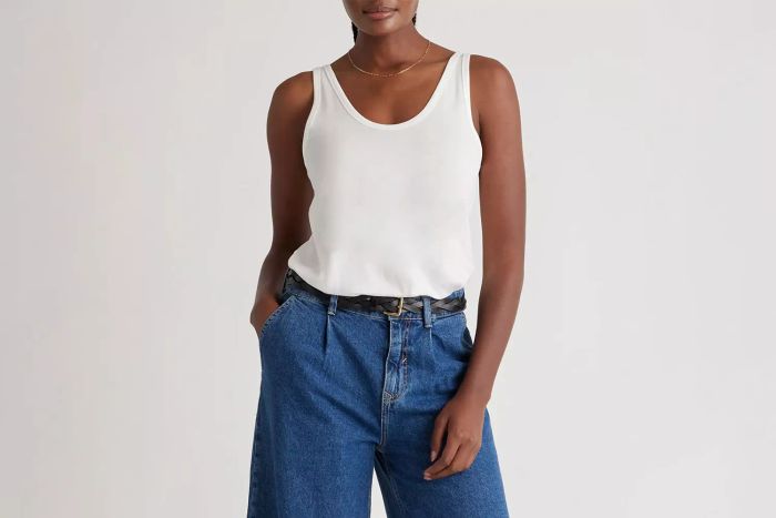 Cotton Modal Double Scoop Neck Tank