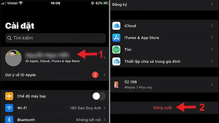 Hướng dẫn thay đổi tài khoản iCloud trên iPhone
