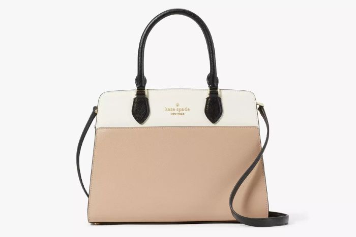 Madison Colorblock Saffiano Leather Medium Satchel