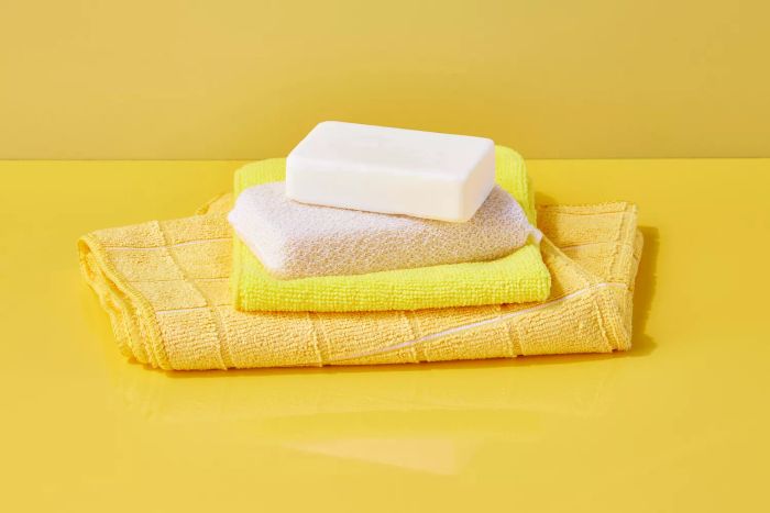 Bar soap and cleaning cloths