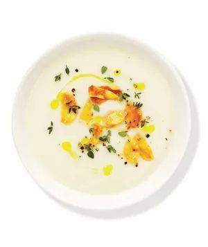 Cauliflower Soup With Toasted Garlic