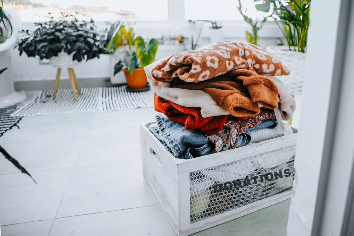 Clothes in Donation Bin