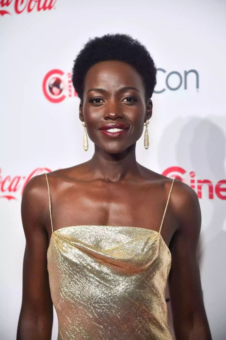 Lupita Nyong'o with a short afro