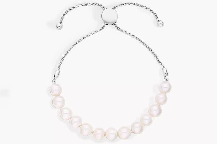 Blue Nile Freshwater Cultured Pearl Bolo Bracelet in Sterling Silver