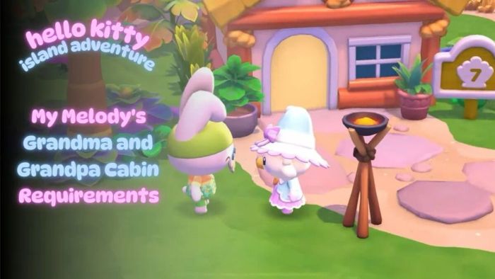 Tóm Tắt Yêu Cầu Cabin Của Bà Và Ông Nội My Melody Trong Hello Kitty Island Adventure