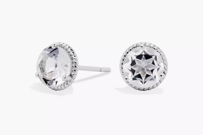 Blue Nile White Topaz Rope Stud Earrings