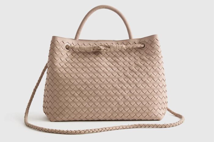 Quince Italian Leather Handwoven Satchel