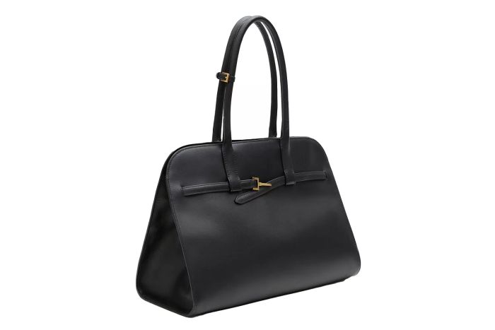 Mango Leather Shopper Bag with Buckle