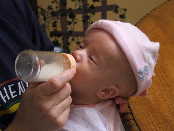 Feeding Zoe for the first time at home