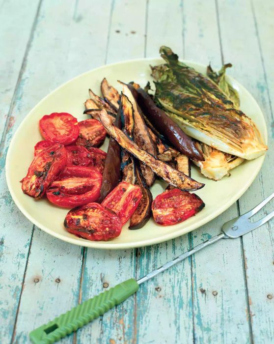Grilled Eggplant Salad with a Soy-Honey-Ginger Marinade