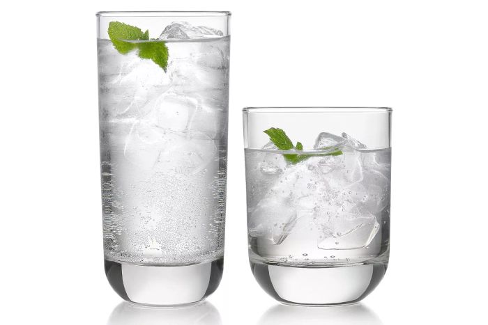 Libbey Polaris 16-Piece Tumbler and Rocks Glass Set, Clear