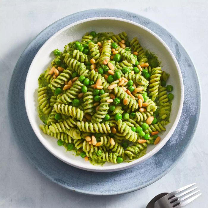 Fusilli with Minty Pea Pesto